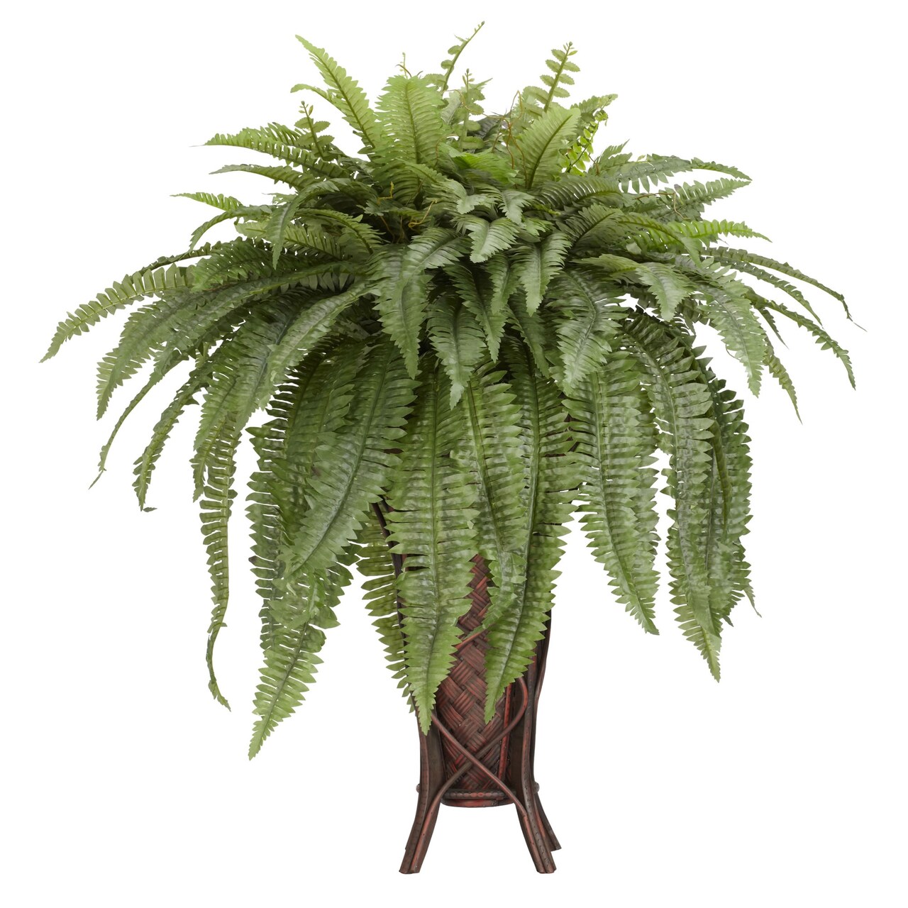 Nearly Natural 3.25' Artificial Boston Fern with Stand Silk Planter